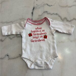 White and Red Baby Onesie